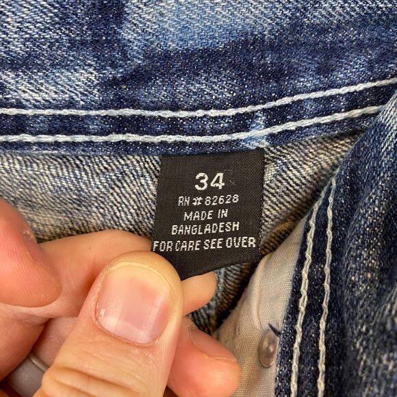 South Pole shorts men's‎ 34x12 blue denim stonewash distressed - Picture 6 of 11